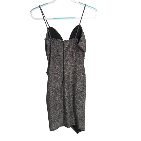 Windsor black & silver shiny cocktail above knee dress size M - Picture 3 of 11